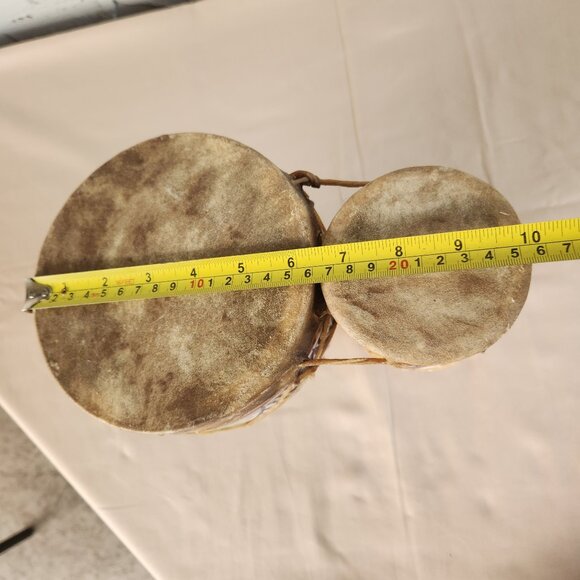 Moroccan Hand-Painted Ceramic Bongo Drums with Goat Hide – Handmade Folk Art - Picture 15 of 16